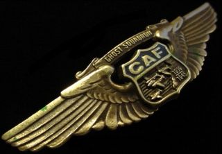 Us Confederate Air Force Caf Ghost Squadron Pilot Wing / Wings - Badge