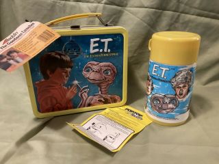 1982 Vintage E.  T.  The Extra Terrestrial Metal Lunchbox W/thermos Aladdin
