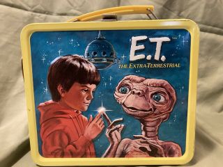 1982 Vintage E.  T.  The Extra Terrestrial Metal Lunchbox w/Thermos Aladdin 2