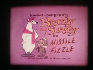 16mm Reel - 3 Hanna/barbera Cartoons - Breezley - Sneezley - Ricochet Rabbit - Punkin Puss