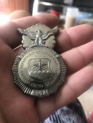 Obsolete Vintage Us Department Of The Air Force Security Police Badge