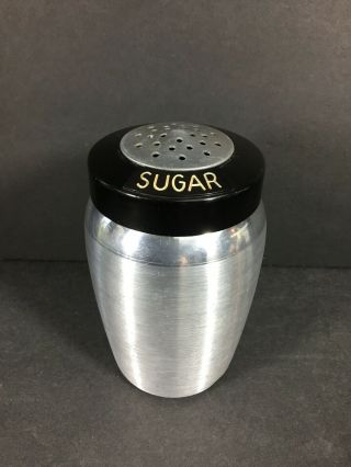 Vintage Kromex Spun Aluminum & Bakelite Sugar Shaker Mid - Century