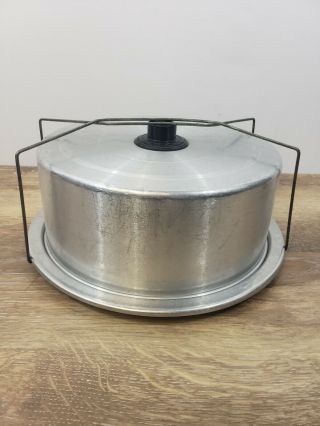 Vintage Century Aluminum Ware 3 Piece Cake Carrier Locking Lid Made In Usa