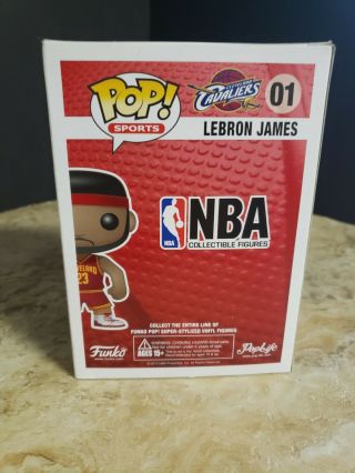 Lebron JAMES 01 Funko Pop Vaulted Retired,  Cleveland Cavaliers Red Jersey 3