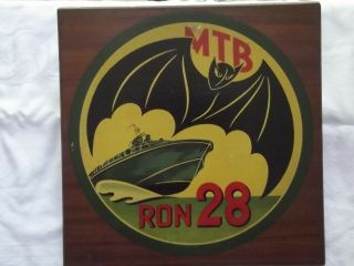 Mtb - Ron: Navy Decal Plaque Ww - Ii: Motor Torpedo Boat 28 Aka Pt Boat