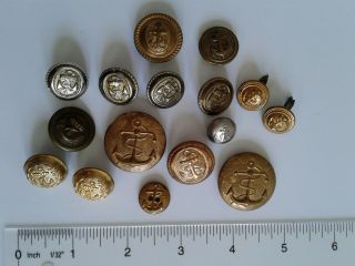 Vintage Us Navy Usn Uniform Buttons Fouled Anchor