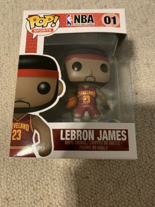 Lebron James 01 Funko Pop Vaulted Retired,  Cleveland Cavaliers Red Jersey