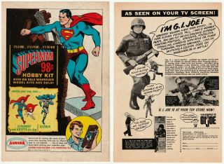 Aurora Superman Model Kit/gi Joe Action Figure 1964 Comic Book Print Ad