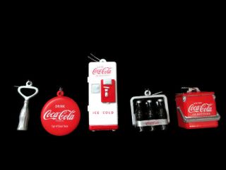 Coca - Cola Kurt Adler 5 Piece Set Holiday Christmas Ornament Decoration