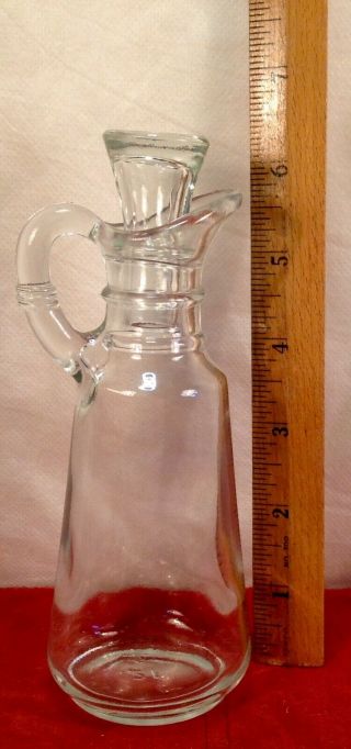 Glass Syrup Creamer Or Milk Pitcher With Stopper " 21 " And Anchor Symbol