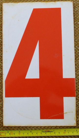 Vintage Gas Station Metal Price Numbers Double Sided Gulf Union 76 Orange 3 & 4