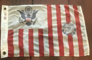 Vintage U.  S.  Coast Guard Ensign Flag,  Size 5,  " Nylanin " By Annin & Co.  N.  J.  Ww2