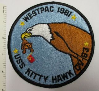 Us Navy Uss Kitty Hawk Cv - 63 Aircraft Carrier Patch Westpac 1981