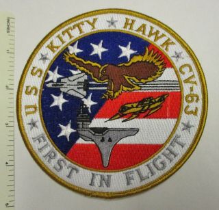 Us Navy Uss Kitty Hawk Cv - 63 Aircraft Carrier Patch First In Flight