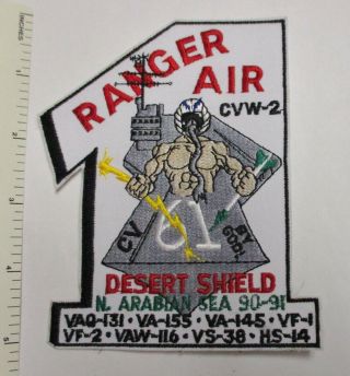 Us Navy Uss Ranger Cv - 61 / Air Wing Cvw - 2 Patch Desert Shield 1990 - 91