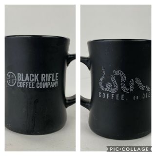Black Rifle Coffee Company 4.  5 " Tall Mug " Coffee,  Or Die " Matte Black Snake Cup