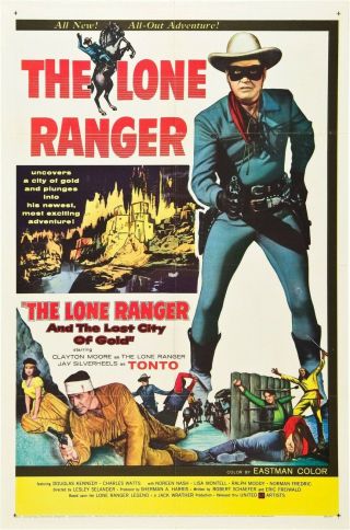 16mm Feature Film The Lone Ranger And The Lost City Of Gold (clayton Moore)