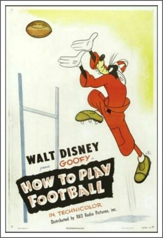 16mm Walt Disney Cartoon How To Play Football Goofy 1944 Ib Tech