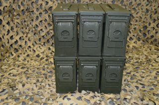 (6 Pack) Once Military 7.  62 / 30 Cal M19a1 Ammo Can