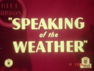16 Mm Cartoon: " Speaking Of The Weather " 1937 Warners
