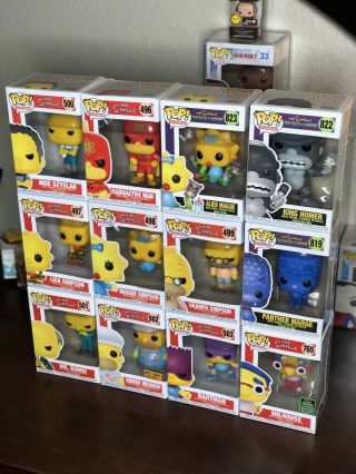 FUNKO POP THE SIMPSONS FULL SET OF 12 POPS RARE TREEHOUSE OF HORROR EXCLUSIVES 2