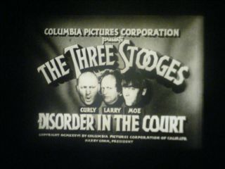 16mm Sound - The Three Stooges - " Disorder In The Court " - 1936 - Thunderbird Films