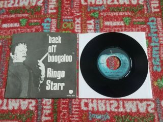 The Beatles Ringo Starr Apple 45 Record Back Off Boogaloo 1972 Blue Label Ps