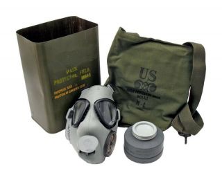 M9a1 Us Military Gas Mask Chemical Biological Army Marines Vintage M9 Gas Mask