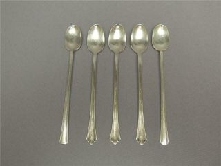 Vintage International Silver And Victor (5) Iced Tea Spoons Hotel Pere Marquette