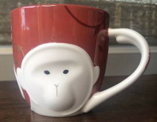 Starbucks Mug 2016 Lunar Chinese Year Of The Monkey Red 12oz Coffee Tea Cup