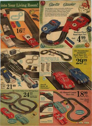 1966 Paper Ad 2 Pg Toy Strombecker Sebring Car Road Race Marx Sky Driver Aurora
