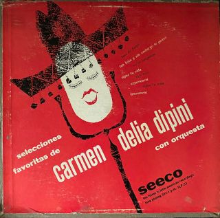 Ultra Rare Latin 10 " Lp Carmen Delia Dipini Con Orquesta Og Us Seeco Slp 33