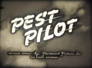 16mm Fleischer Popeye: Pest Pilot (1941) W/ Poopdeck Aviation Airplane