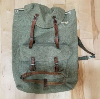 Swiss Army Backpack Rucksack 1956 Green Military Issue Authentic