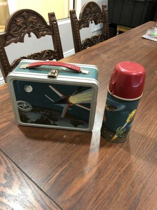 Vintage Thermos Brand Lunch Box Space Rocket Moon Astronaut 1950 