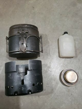 Swedish Stainless Steel Trangia Mess Kit Wwii With Burner & Shield