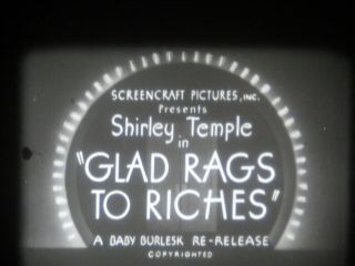 16mm Sound Short Shirley Temple " Glad Rags To Riches " Like Blackhawk
