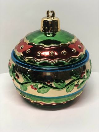 Style Eyes Baum Bros Christmas Globe Ornament Treat Cookie Jar