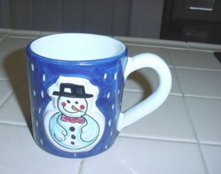 Starbucks Christmas Holiday Snowman Blue Italy Sberna Mug / Cup Collectible Ec