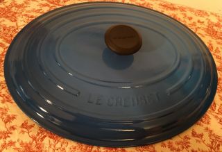 Le Crueset 35 Blue Enamel Cast Iron Dutch Oven LID ONLY 3