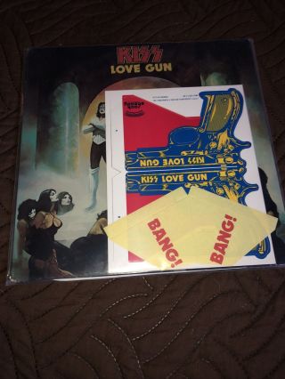 Vintage Kiss Love Gun Inserts Rock 1977 12 " Lp Vinyl Record Album