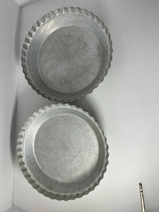 Set Of 2 Vintage Wearever 2865 Fluted Aluminum Pie Pan Plates 10 X 1 3/4 "