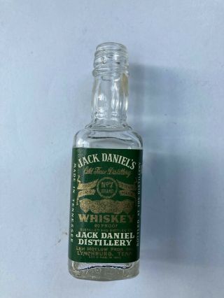 1971 Jack Daniels Mini Glass Bottle 90 Proof Empty.