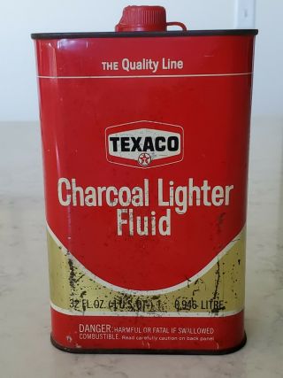 Texaco Charcoal Lighter Fluid - Empty Quart Can