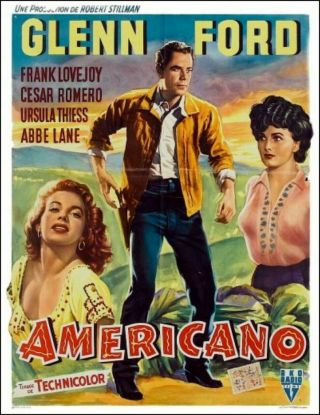 16mm The Americano - 1955.  Glenn Ford Low - Fade Lpp Color Feature Film.