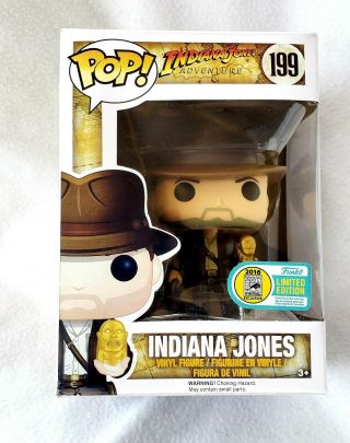 Funko Pop Indiana Jones 199 Sdcc 2016 Exclusive Lucas Films Disney