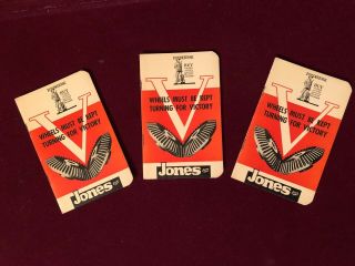 Three (3) 1942 Wwii Wa Jones Machine Shop Chicago Note Pads V For Victory