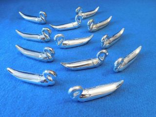 Set Of 12 Silver Plate Swan Knife Rests French Quality Silver Plate
