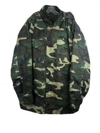 Necs Us Army Woodland Camo Field Coat Bdu Rain Jacket Parka Cold Weather Hood 3x