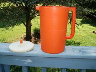 Vintage Orange Tupperware 1 Gal.  Pitcher 1416